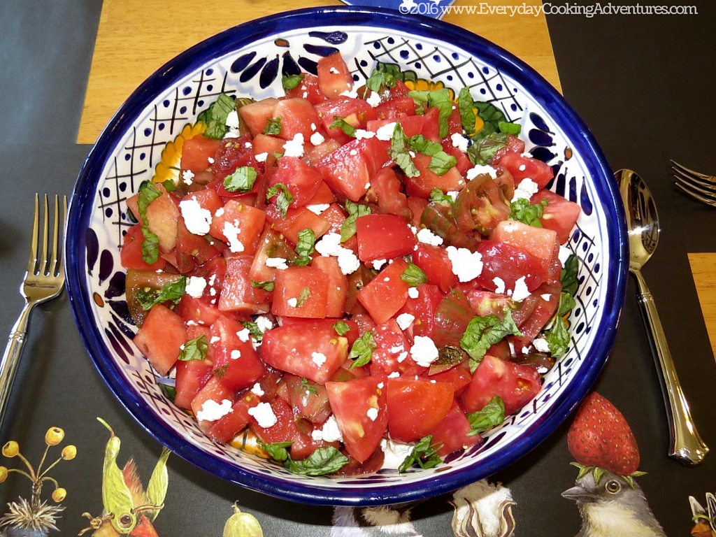 New York Times' Tomato and Watermelon Salad Â©EverydayCookingAdventures2016