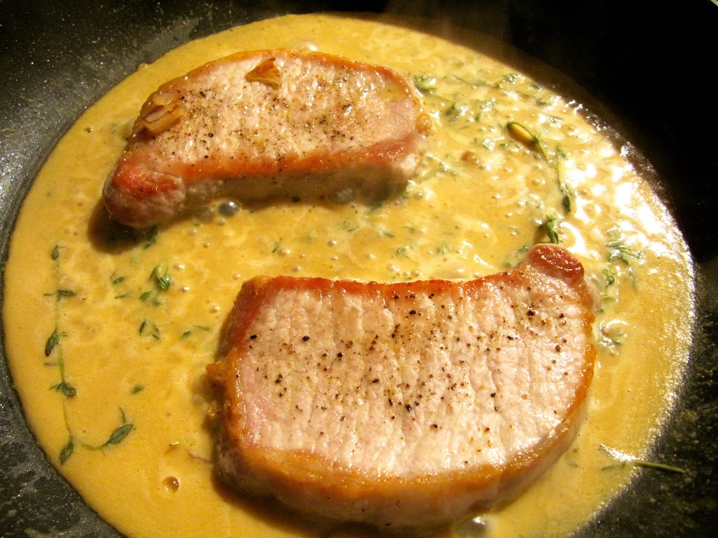 Bone-In Pork Chops and Mustard-Shallot Sauce Recipe